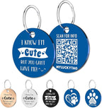 MYLUCKYTAG QR Code Stainless Steel Dog ID Tag, Engraved, Durable, Online Pet Profile, Location Alert Email
