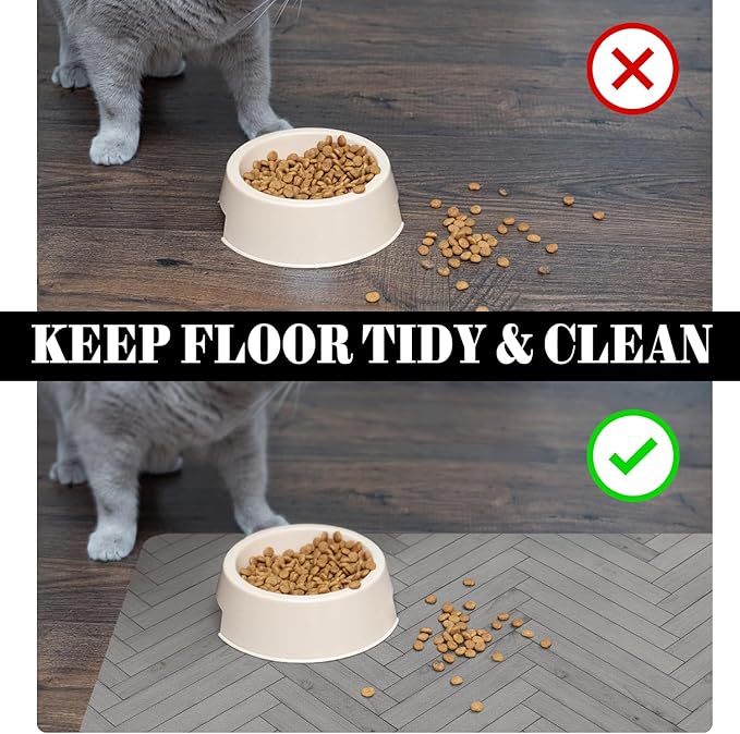 Dog Food Mats for Floors Absorbent, Pet Cat Food Mat - Quick Dry Dog Bowl Mats for Food and Water