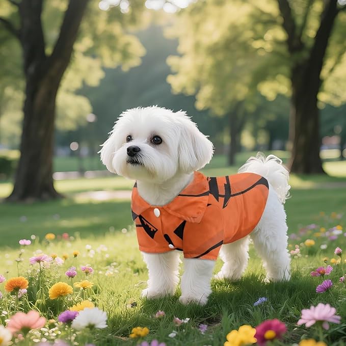 Pumpkin Dog Shirts for Small Dogs Funny Halloween Costumes for Dogs Breathable Chihuahua Clothes for Girl Boy Lightweight Yorkie Puppy Clothes Outfit Cat Vest for Luau Party Beach