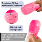 Mr. Pen Portable Dog Water Bottle - 19 oz, Pink, Travel Dog Water Bottle Dispenser, Not Dishwasher Safe