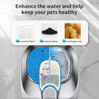 12 Pack Cat Water Fountain Filter & 12 Pump Filter Sponges Replacement, Cat Dog Pet Drinking Fountain for 135 fl oz/4L (YPD-C004P,YPD-C004S)