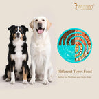 JASGOOD Slow Feeder Dogs Bowl for Large Medium Dogs,Anti-Gulping Pet Slower Food Feeding Bowls Stop Bloat,Preventing Choking