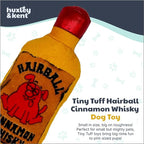 Huxley & Kent Funny Dog Toy w/Squeaker – Power Plush Squeaky Dog Toys for Small Dogs – Durable Small Stuffed Animal for Indoor Play & Fetch - Tiny Tuff Hairball Cinnamon Whiskey