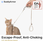 Cat Harness and Leash Set, Lightweight Escape Proof Cat Harness Leash with Padded Handle, Adjustable Cat Leash and Harness for Kitten Small Large Cats Walking Training (Space Gray, M)