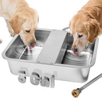 3 Gallon Automatic Dog Water Dispenser, Large Dog Water Bowl Dispenser for Outdoor, Stainless Steel Pet Bowl for Waterer Auto Fill Pet Waterer for Livestock Dogs Cats Chicken Fit 3/4'' GHT Faucet