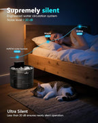 Wireless Cat Water Fountain Stainless Steel, AUPETM Cat Fountain 3.5L Battery Operated Pet Water Fountain for Cats Indoor, Motion Sensor Cat Drinking Fountain with 3 Sets Filter (5000mAh, WF080)