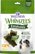 WHIMZEES Wellness Freshzees Dog Dental Treats, Natural Chews, Medium Size Stick, (14 Count)