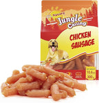 Jungle Calling Chicken Sausage Dog Treats, Slow Roasted Chicken Jerky for Small & Medium Dogs, Grain-Free, High-Protein Chewy Dog Training Treats, 10.6 oz