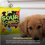 Huxley & Kent Funny Dog Toy w/Squeaker – Power Plush Squeaky Dog Toys for Small, Medium & Large Dogs – Soft Stuffed Animal for Indoor Play & Fetch - Sour Scratch, Large