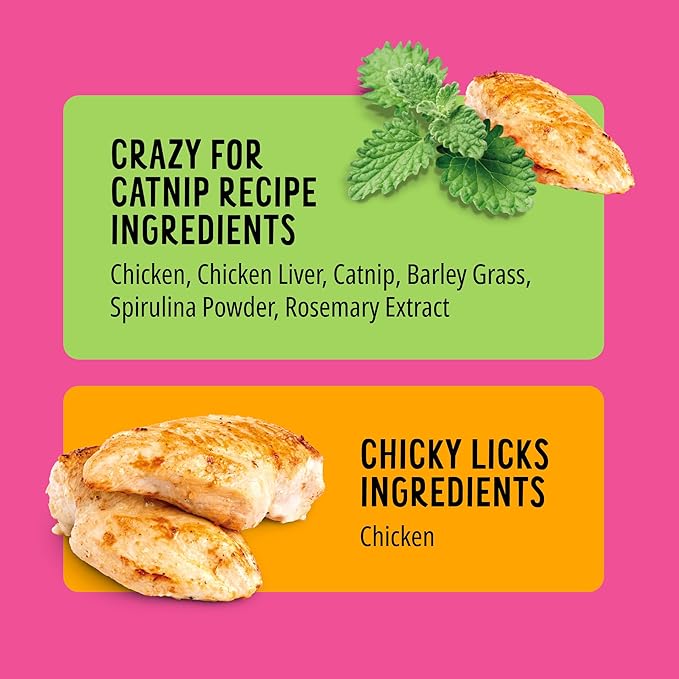 Bonkers Purrpops Freeze Dried Chicken & Catnip Flavor Lollipop Cat Treats, Healthy Single Ingredient Treats, Training Treats or Food Topper, for All Breeds and Ages, Value Pack (32 Pieces)