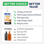 STRELLALAB Fish Oil for Dogs & Cats - Natural Omega-3 - Skin & Coat Support - Liquid Food Supplement for Pets - Natural EPA + DHA Fatty Acids for Joint Function, Immune & Heart Health 16oz - Pollock