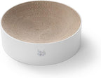 Necoichi Cat Scratcher Bowl for Indoor Cats - Cat Scratching Lounger with Reversible Usability and Extra Comfort for Lounge, Cardboard Bed Couch / (XL, Hologram White)
