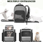 Pawtners Dog Backpack Carrier Large Pet Carrier Backpack for Kitten Small Dogs Puppies & Large Cats Up to 18 Lbs, Breathable Dog Backpack with Anti-Scratch Mesh, Ventilated Design, Perfect for Travel