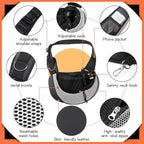 YUDODO Pet Sling Carrier for Small Dogs & Cats – Hands-Free Puppy Carrier with Safety Hook, Large Zipper Pocket, Soft Breathable Mesh, Adjustable Strap & Reflective Strip (Gray 3.0 M)