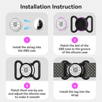 Holder for Dog Collar, Scan QR Code Send Location Alert Email, Waterproof Full Body Protection Anti-Lost Case, Accessories for Dog, Cats, Collar, Backpack (Orange, Large)
