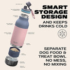 asobu Dog Barky Bottle – Insulated Stainless Steel Water Bottle with 2 Removable Dog Bowls for Food, Treats & Water – Pet-Friendly Travel Bottle for Hiking, Road Trips & Outdoor Adventures