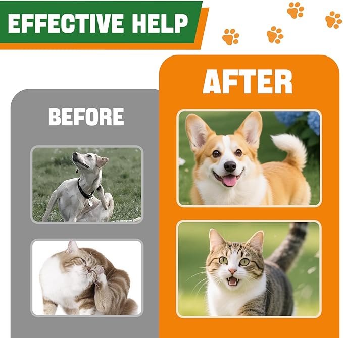 Natural Oral Flea and Tick Prevention for Dogs and Cats, Bacon Flavor Liquid Drops with Multivitamin-Flea and Tick Treatment and Defense Supplement for Pets of All Breeds and Ages