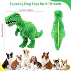 Dog Toys Cute Dinosaur Plush Toy for Large Dogs - Squeaky Interactive Stuffed Dog Chew Toy for Puppies, Pet Toys for Small to Large Breeds