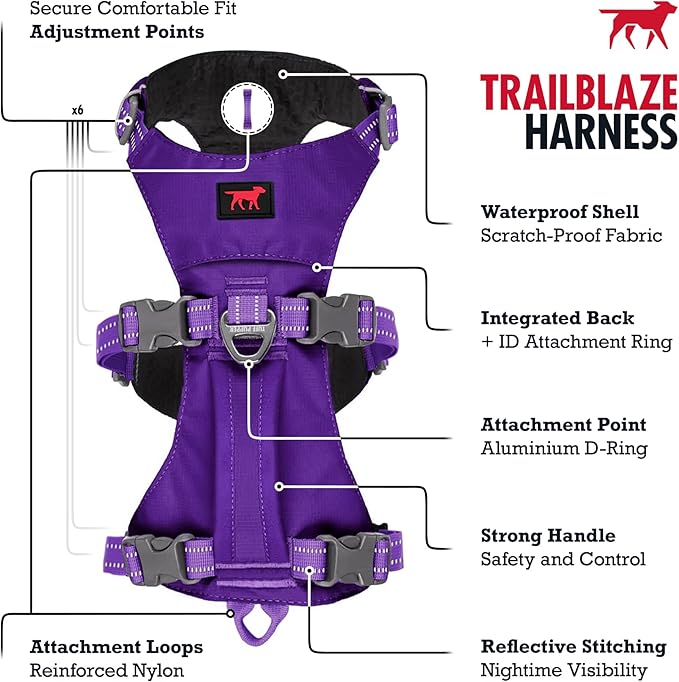 Tuff Pupper Escape Proof Dog Harness for Extra Large Dogs | No Pull Lightweight Adjustable Harness | No Escape Multifunctional Outdoor Pet Gear | Strong Durable Breathable | Secure Comfortable Fit