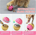 Interactive Dog Toys, Frozen Treat Dispensing for Aggressive Chewers, Indestructible Nylon Chew Toy, Slow Puzzle Feeder for Healthy Eating, for Small Medium Large Breed to Keep Them Busy, Pink
