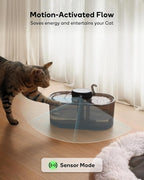 Cat Water Fountain Cordless, 108oz/3.2L Cengcen Wireless Cat Fountains for Drinking, Pet Water Fountains for Cats Indoor, Automatic Cat Water Dispenser Battery Operated 5000mAh Rechargeable, Black