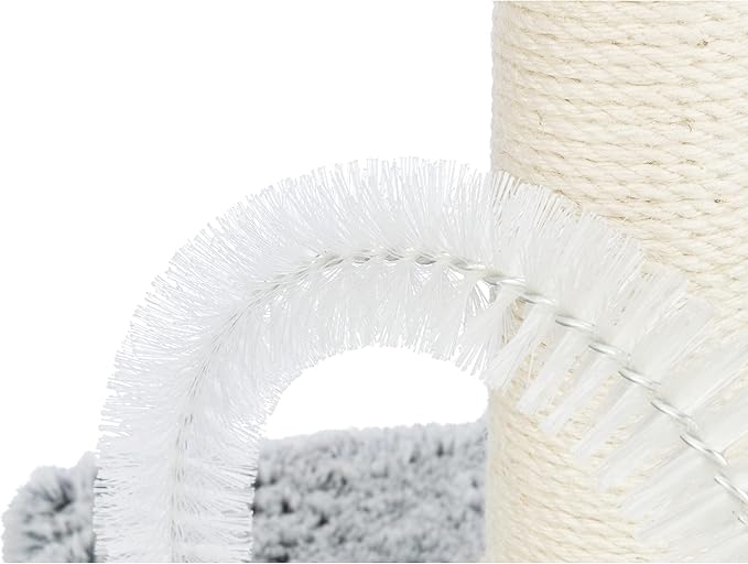 TRIXIE Lola Scratching Post with Grooming Brush, Durable Sisal, 24-in Tall, (Gray)