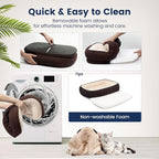 Miguel Orthopedic Dog Bed for Medium Small Dogs, Memory Foam Pet Bed Washable Removable Cover, Calming Puppy Bed with Sides, Dog Couch Comfort Sofa, Egg Foam Support, Non-Slip Bottom, Brown 24 inches