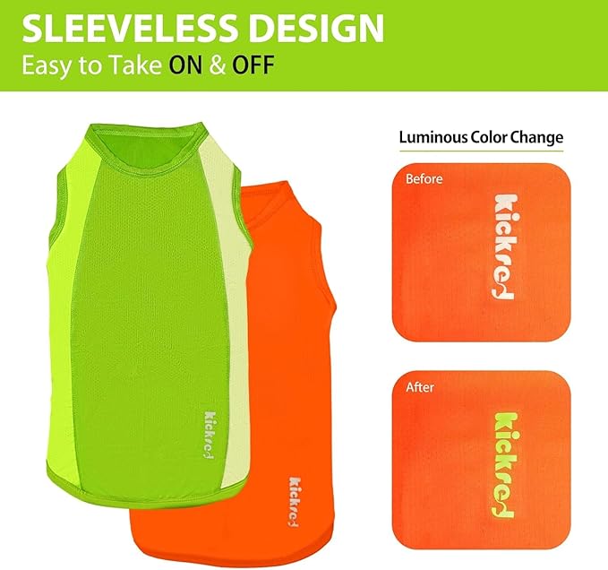 2 Pack Dog Shirts, Breathable Mesh Dog Clothes Pet Sleeveless Vest, Lightweight Stretchy Tank Top T-Shirts for Large Dogs, L