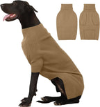 IECOii Extra Large Dog Sweater 4XL,Thermal Warm Dog Sweaters for Giant Breed Dogs,Turtleneck Knitted Knitwear for Pet Winter,Stretchy&Easy On Doggy Sweatshirt for Doberman,Great Dane(Camel,XXXXL)