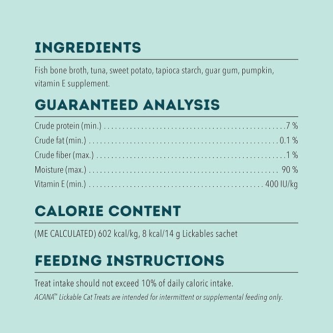 ACANA Lickables Cat Treats Tuna Recipe .5oz Tubes (5 Count)
