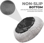 Whiskers & Friends Pet Bed Mat, Small Dogs & Cats Bed, Plush Faux Fur, Round, 23x23x7 inches, 25 lbs Weight Capacity, Orthopedic, Self-Warming, Machine Washable