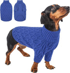 Queenmore Knitted XS Dog Sweater,Turtleneck Pullover Small Dog Sweater,Soft DogSweaters for Small Dogs Male Female, Pet Sweaters for Dogs,Thick Warm Pet Clothes for Teacup,Chihuahua(Royal Blue,XS)