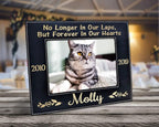 Stocking-Factory Personalized Cat Sympathy Gift Picture Frame Pet Loss Engraved (Gold or Silver) Photo Plaque In Loving Memory Beloved Dog