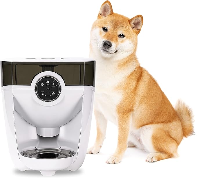 Feeder-Robot by Whisker, White with Smoke-Grey Hopper; Smart, Automatic Pet Feeder, Feed Your Cat or Dog from Anywhere, Designed & Assembled in USA