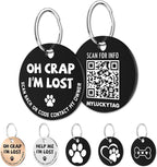 MYLUCKYTAG Stainless Steel QR Code Dog Tags - Scan QR for Instant Pet Location Alert Email