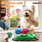 Hide and Seek Dog Toys, Squeaky Interactive Puzzle Dog Toys for Boredom and Stimulation, Dog Enrichment Toys for Small and Medium Dogs (Mushrooms, Pack of 7)