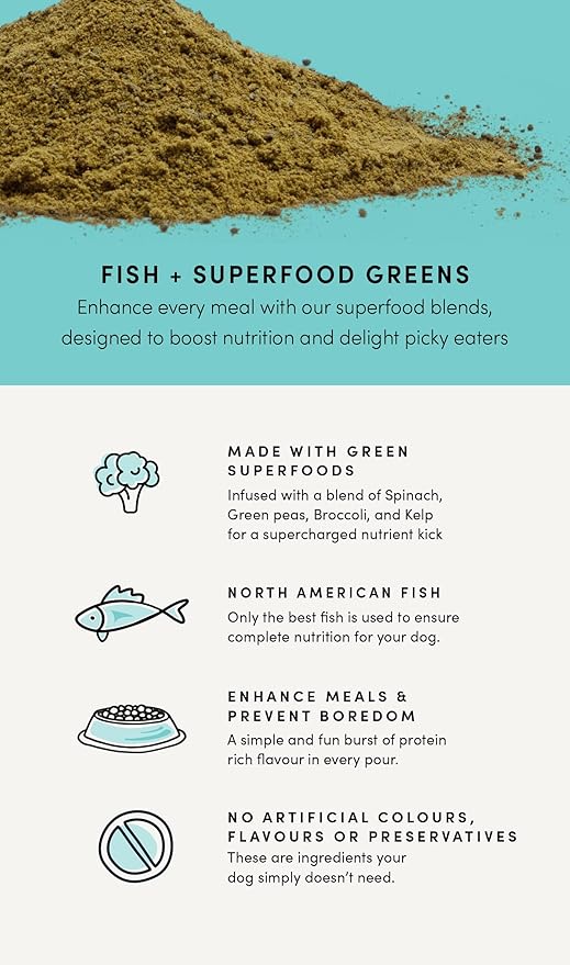 CRUMPS NATURALS Fish + Superfood Greens 3.88oz, Dog Treats, Sprinkles, Topper