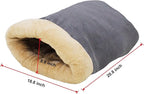 4 in 1 Self Warming Burrow Cat Bed, Pet Hideway Sleeping Cuddle Cave (Gray)