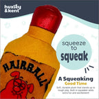 Huxley & Kent Funny Dog Toy w/Squeaker – Power Plush Squeaky Dog Toys for Small Dogs – Durable Small Stuffed Animal for Indoor Play & Fetch - Tiny Tuff Hairball Cinnamon Whiskey