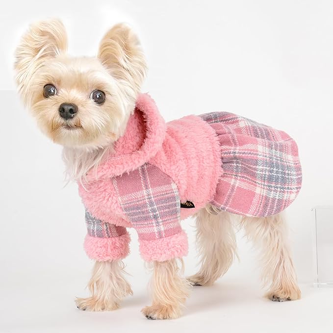Dog Hoodie Dog Sweater Puppy Clothes for Small Dogs Boy Girl Pet Hoodies for Dogs Cold Weather Doggie Coats Fall Doggy Sweatshirt for Chihuahua Yorkie Cat Sweater Costumes, XS, Pink