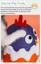 Cat Scratching Post Tall Cat Scratcher with Sisal Rope Ball Vertical Cat Scratch Post Claw Scratchers for Indoor Cats and Kittens Interactive Pet Toy(Tumbler Chicken)