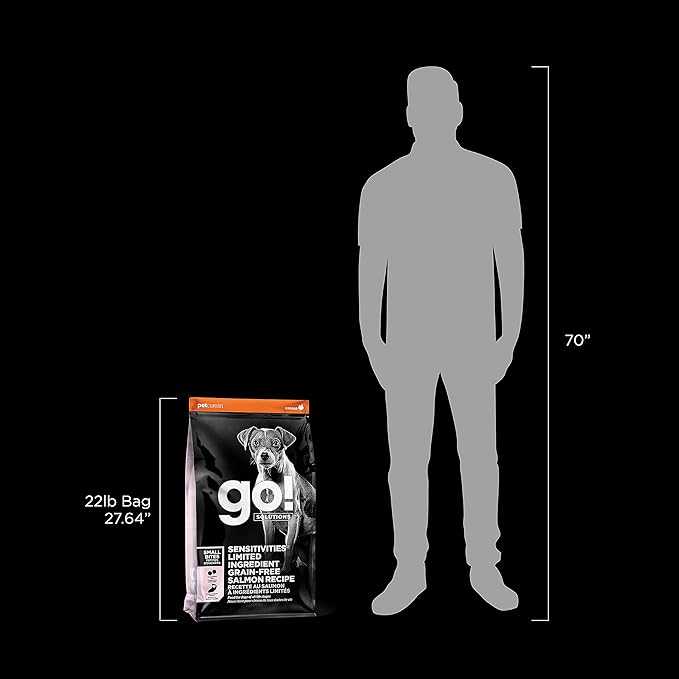 Go! Solutions Sensitivities Limited Ingredients, Grain-Free Dry Dog Food, Small Bites Salmon Recipe for Sensitive Stomach, 22 lb Bag