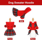 Dog Hoodie Christmas Dog Sweater Puppy Clothes for Small Dogs Boy Girl Pet Hoodies for Dogs Cold Weather Doggie Coats Fall Doggy Sweatshirt for Chihuahua Yorkie Cat Sweater Costumes, Red, XS