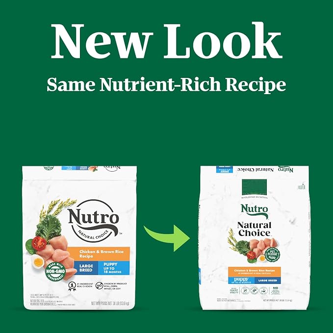 Nutro Natural Choice Large Breed Puppy Dry Dog Food, Chicken and Brown Rice Recipe, 30 lbs.