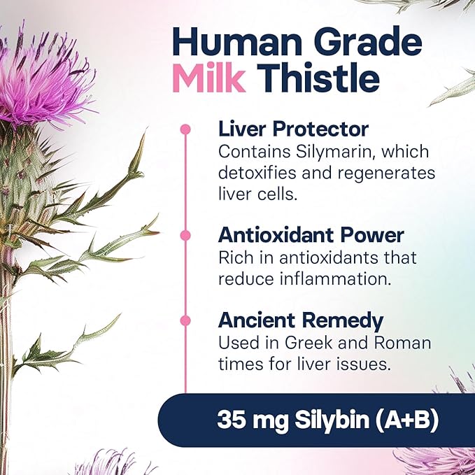 Liver Health Supplement for Large Dogs - Milk Thistle for Dogs Liver Support with S-Adenosylmethionine (Same) & Silybin - 30 Tablets