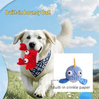 Dog Toys for Aggressive Chewers,Squeaky Dog Toys to Keep Them Busy,No Stuffing Interactive Dog Chew Toys,Suitable for Medium,Large and Small Dog(Blue Whale)