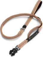 Dog Leashes for Medium Large Dogs Heavy Duty, 4-6FT Shock Absorbing No Pull Dog Leash with Advanced Easy Metal Clip, 2 Comfortable Padded Handles (Coyote Brown)