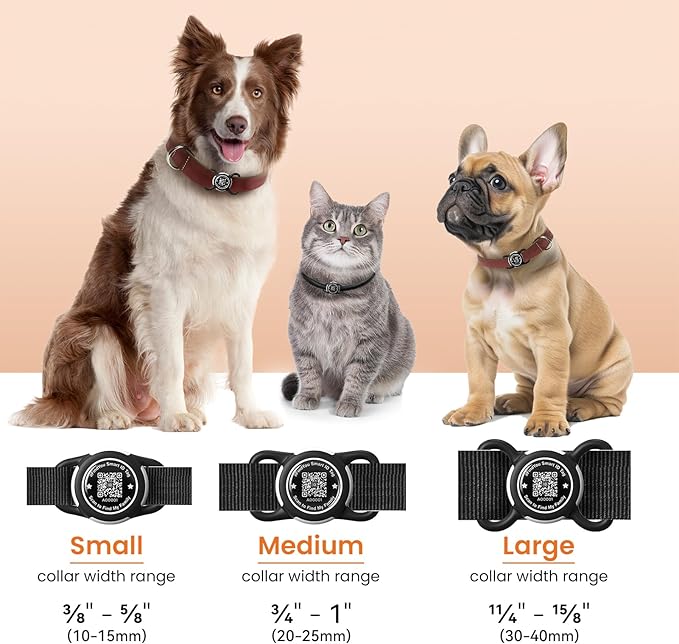 4 Pack Waterproof AirTag Dog Collar Holder for Apple Tracker QR Code Case Mix Colors