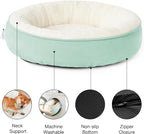 Love's cabin Round Donut Cat and Dog Cushion Bed, 25in Pet Bed for Small or Medium Dogs, Anti-Slip & Water-Resistant Bottom, Soft Durable Fabric Pet Beds, Washable Calming Cat & Dog Bed Teal