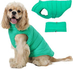 Medium Dog Jacket with Zipper, Dog Winter Coats for Medium Dogs, Warm Windproof Snow Puffer Vest for French Bulldog, Boston Terrier, Cocker, Beagle, Green M
